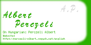 albert perczeli business card